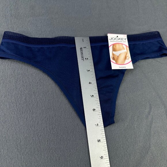 Jockey Women's Size Medium 6 Panty Thong Smooth And Shine Blue New With Tags - Picture 9 of 10